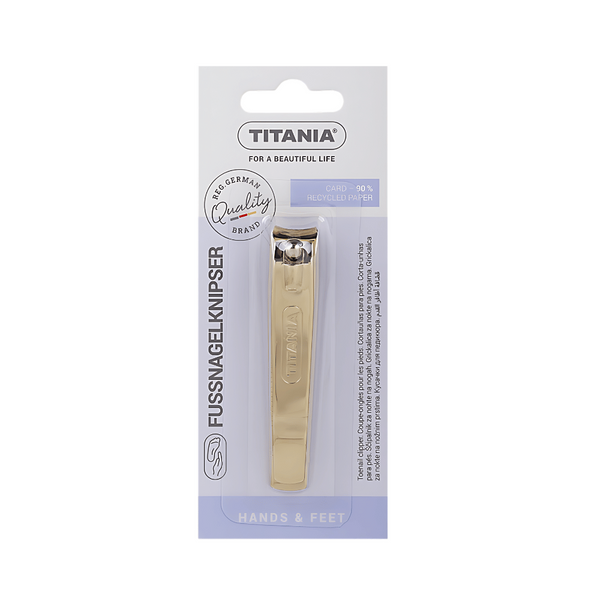 Titania Nail Clippers, Gold-Plated Stainless Steel, Large, with File