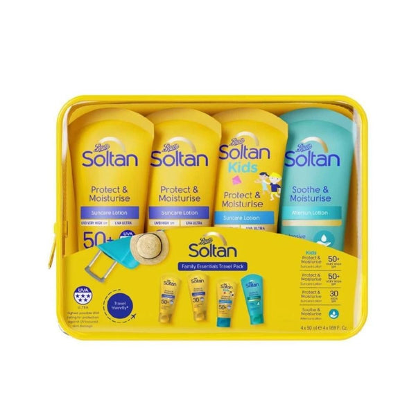 Boots Soltan Family Sunscreen Set, SPF 30 and SPF 50+, 4 x 50ml