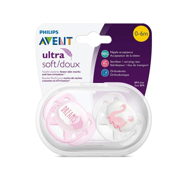 Philips Avent Ultra Air Silicone Pacifier for 0-6 Months, 2 Pack