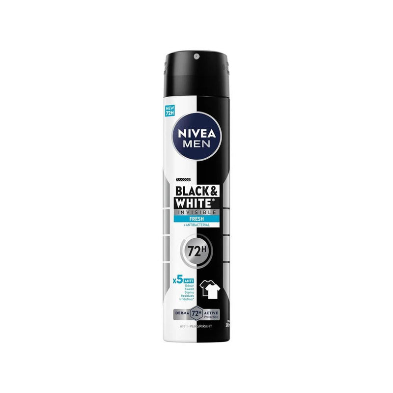 Best Spray Deodorant for Men Invisible Black & White Fresh Nivea 200ml