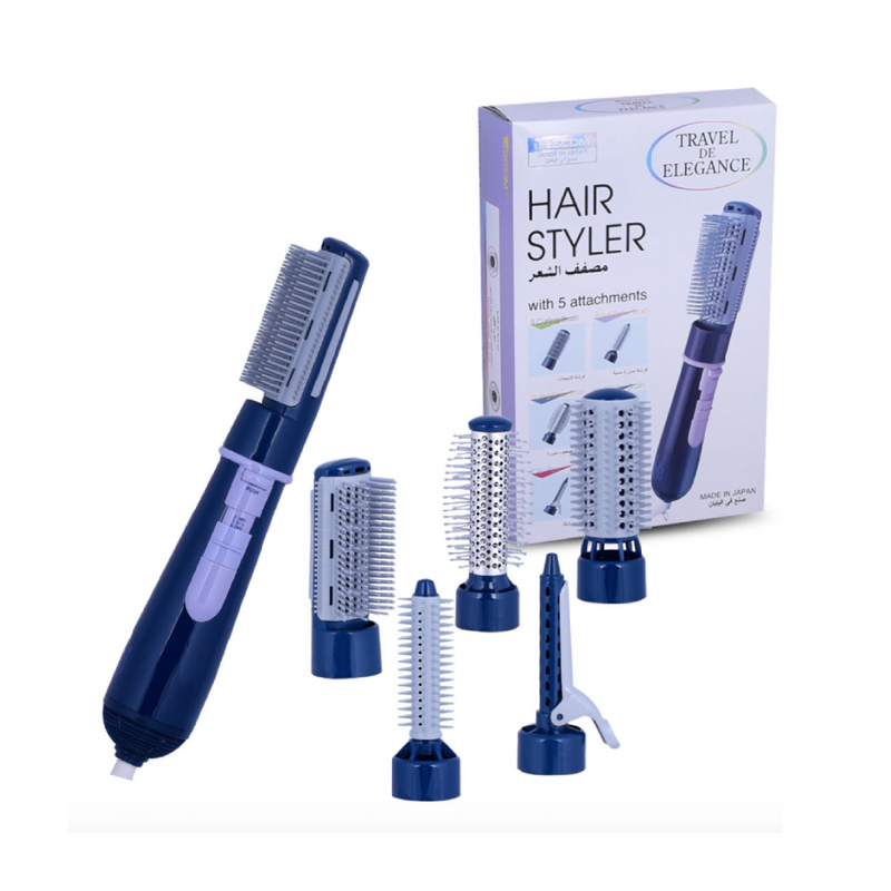 Hair Dryer and Straightener Gift Set Heat Protection Attachments Tescom 5-Piece