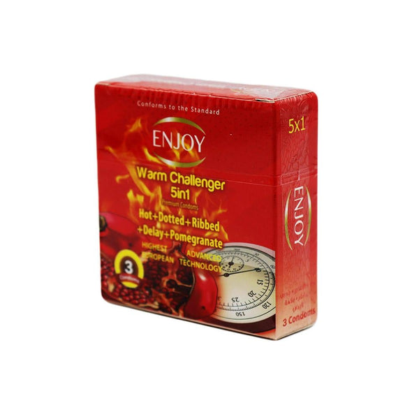 Best Flavored Condoms 5-in-1 Hot Pomegranate Enjoy 3 Pack
