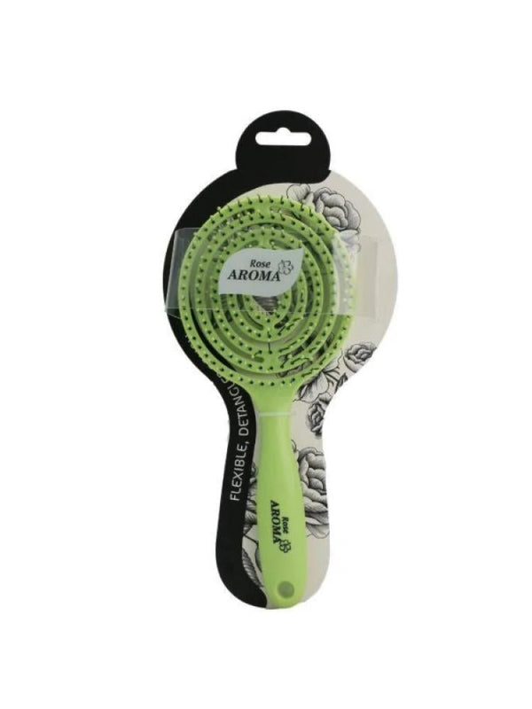 Rose Aroma Detangling Hair Brush Flexible Bristles Random Color