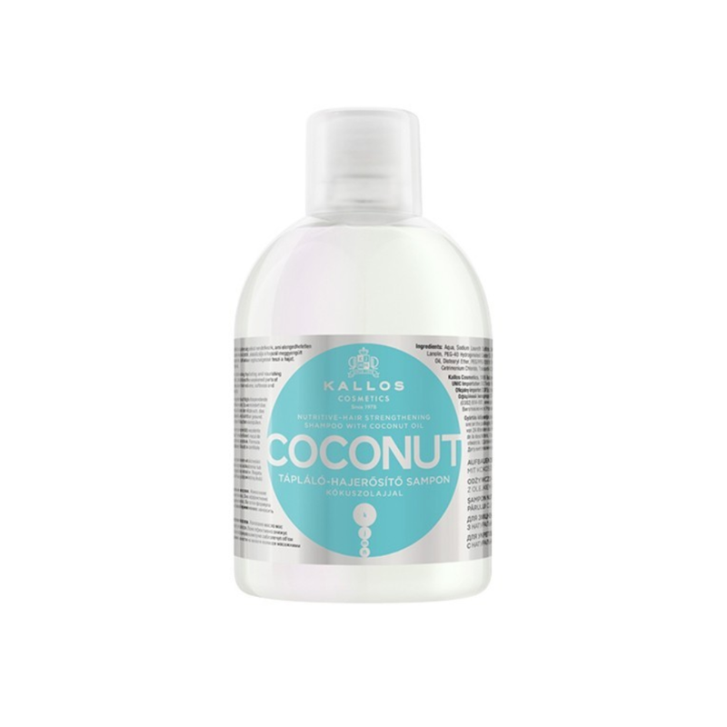 Kallos Coconut Oil Strengthening Shampoo, Nourishing, 1000ml