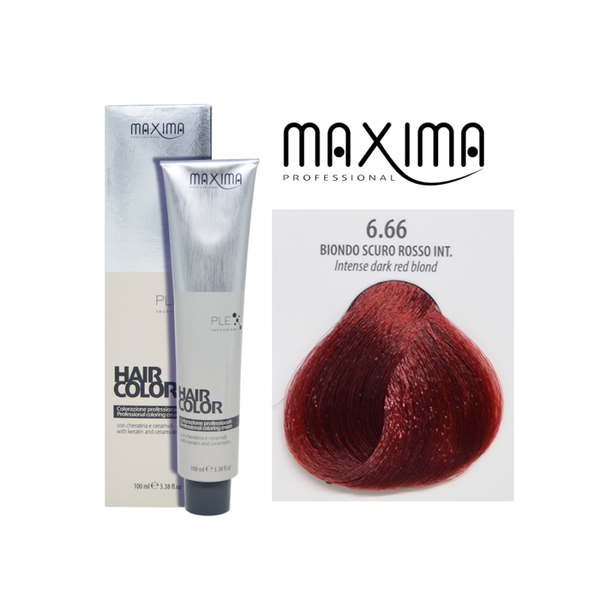 Permanent Hair Dye Intense Reddish Dark Blonde 6.66 Maxima 100ml