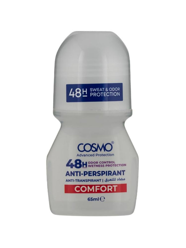 Cosmo Comfort 48 Hour Antiperspirant Roll-On - Anti-Bacterial Defense, Invisible Formula, 65ml