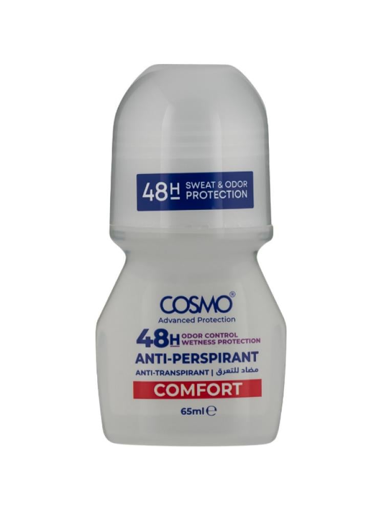 Cosmo Comfort 48 Hour Antiperspirant Roll-On - Anti-Bacterial Defense, Invisible Formula, 65ml
