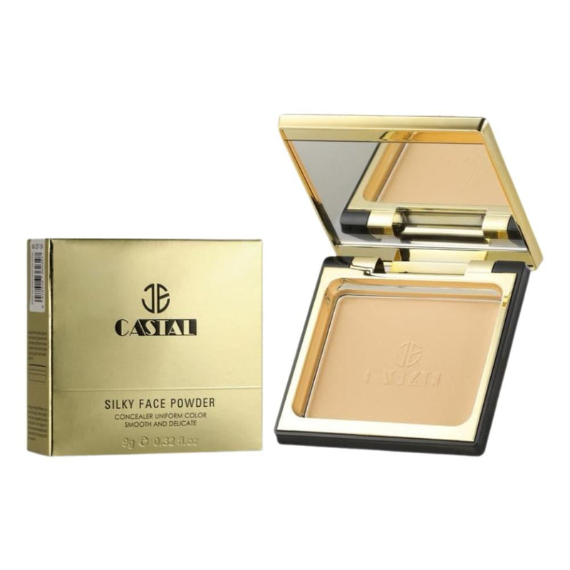 Castal Pressed Face Powder P01, Mattifying, Velvet Finish