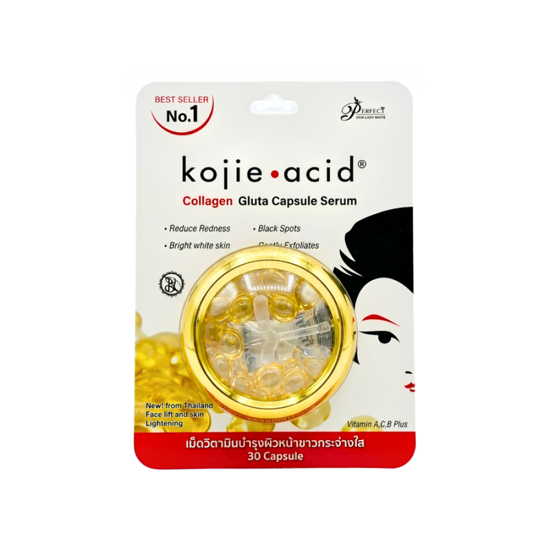 Face Serum For Dry Skin Kojic Acid Collagen Glutathione Perfect Skin Lady 30pc