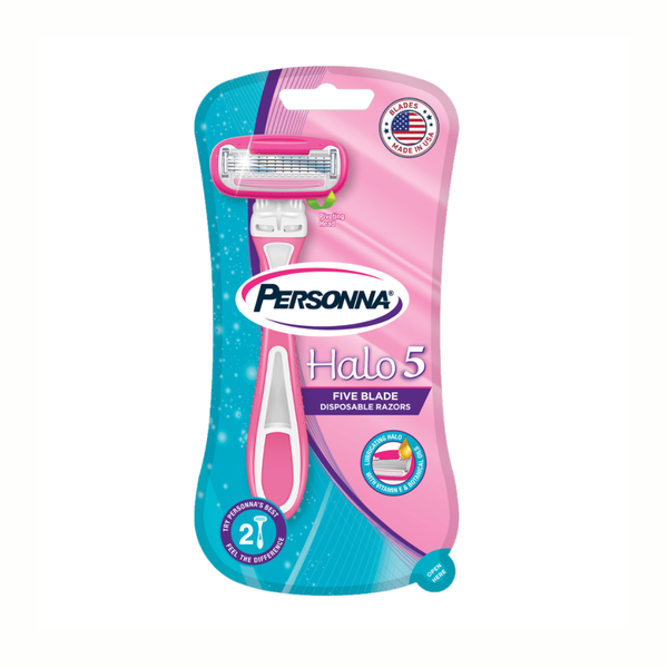 Persona Halo 5 Women's Razor Blades, 5-Blade, Moisturizing Strip, 2 Pack