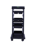 Salon System T-100X Rolling Tool Trolley - 4 Shelves - Black