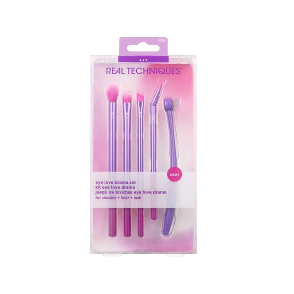 Real Techniques I Love Drama 5-Piece Eye Makeup Brush Set, Synthetic Bristles