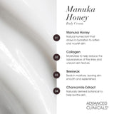 Advanced Clinicals Manuka Honey Restore Hydrate Body Cream Dry Skin 454g