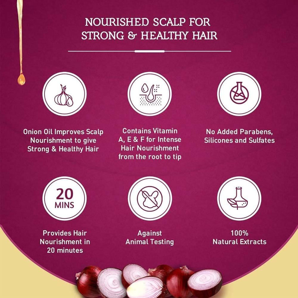 Vatika Onion Nourishing Hair Oil for Hair Growth & Strength 300ml