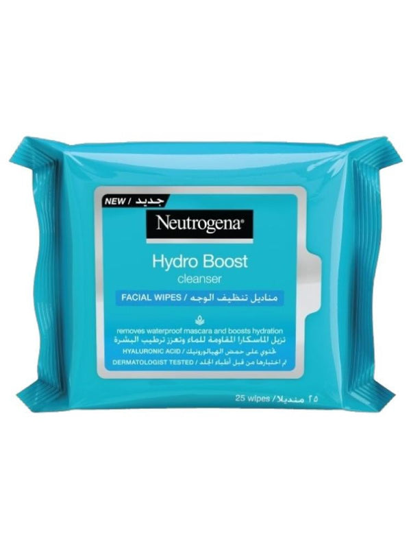 Neutrogena Hydro Boost Facial Cleansing Wipes with Hyaluronic Acid - 25 Count