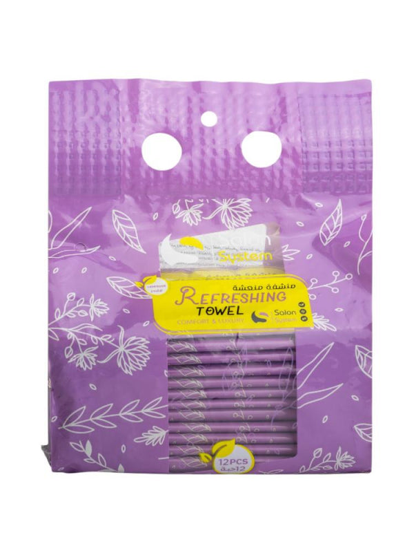 Salon System Lavender Refreshing Disposable Towelettes - 12 Count