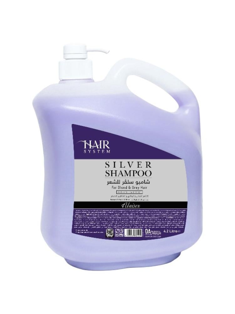 Hair System Silver Shampoo for Blonde & Gray Hair - 4.2 Liters