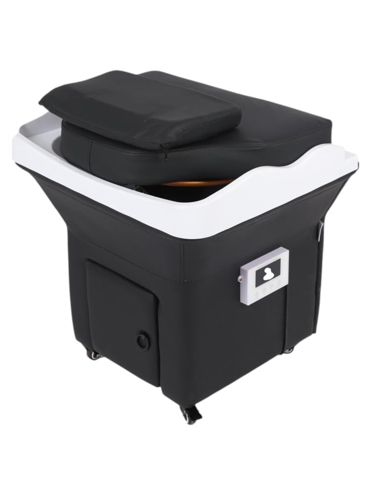Salon System Fixed Hair Washing Basin with Wheels - Black
