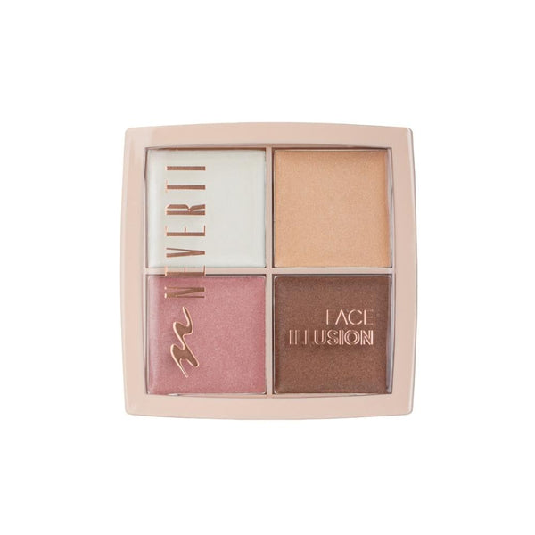 Neverti Creamy Highlighter Palette 001, 4-Shade Face and Eye Palette