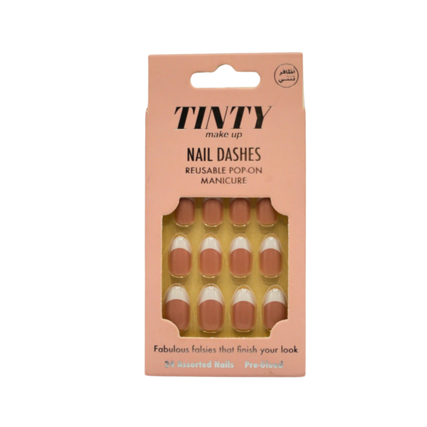 Tinty Oval Self-Adhesive Artificial Nails MS21 24-Piece Set