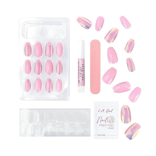 La Girl Lux Shine Artificial Nails Total Phoebe Barbie 28 Pieces