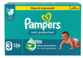 Pampers Diapers Taped Rash Protection Giant Box Size 3 136 Count