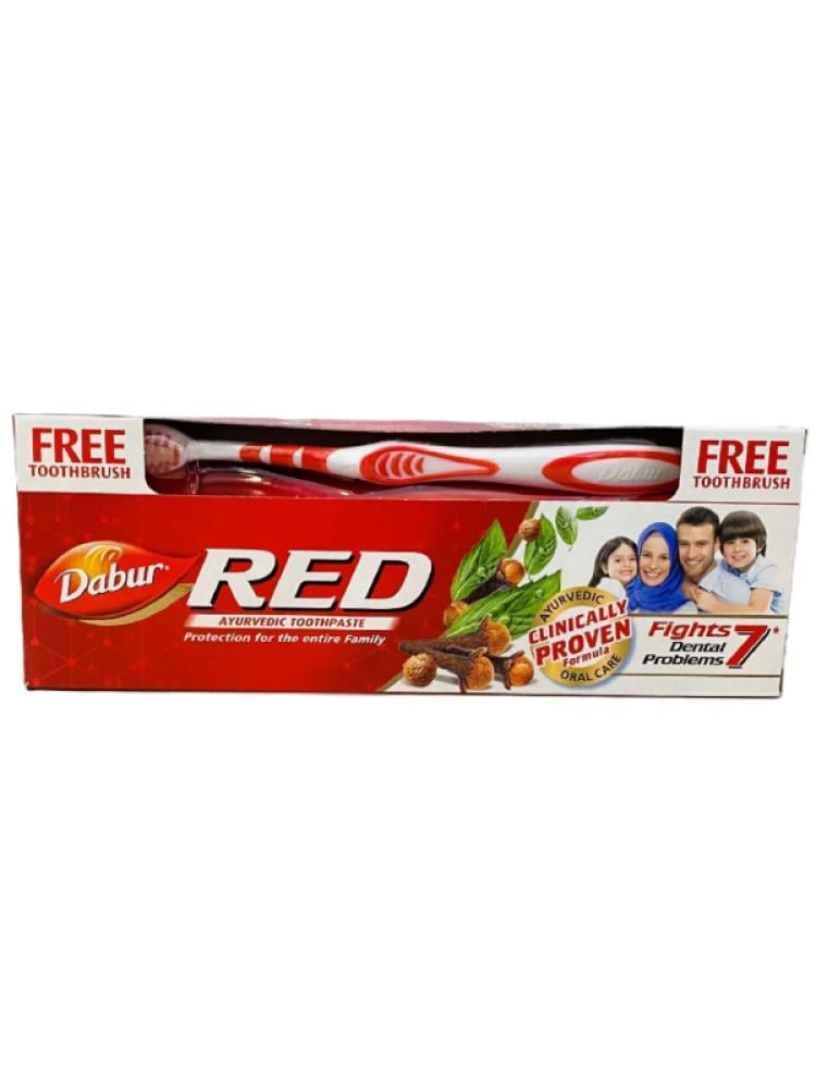 Dabur Red Ayurvedic Toothpaste with Clove & Mint 150g + Toothbrush