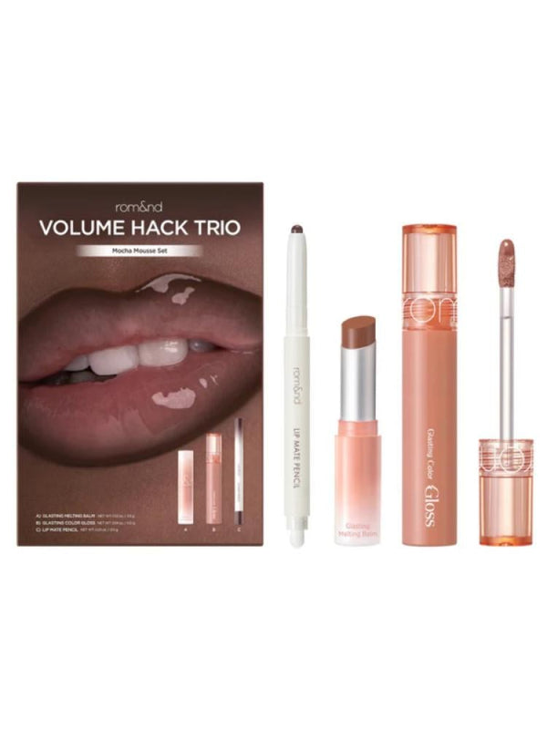Lip Liner, Balm and Gloss Trio Set - Mocha Mousse - Rom&nd - 8g