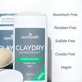 Zion Health CLAYDRY Bold Men Vegan Deodorant Sandalwood - 80g