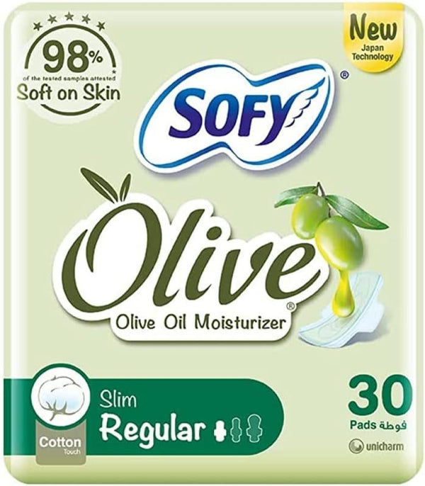Kotex Pads Regular Slim With Wings Olive Oil Sofy 30 Pieces