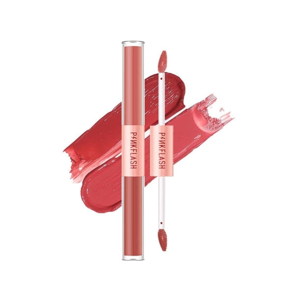 Pink Flash Liquid Lipstick and Lip Gloss Duo D02 Matte and Glossy
