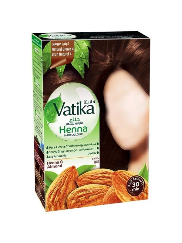 Brown Hair Dye Henna Natural Brown Ammonia Free Vatika 60g