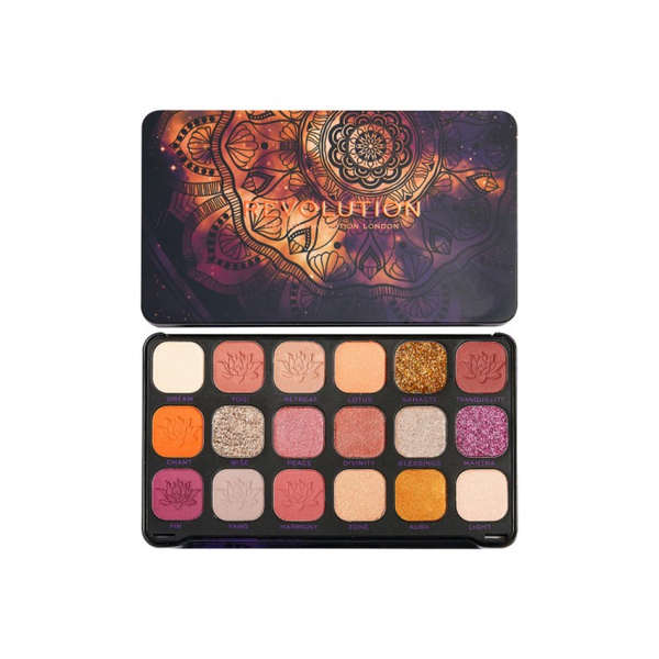 Revolution Forever Flawless Eyeshadow Palette, Spiritual, 18 Shades