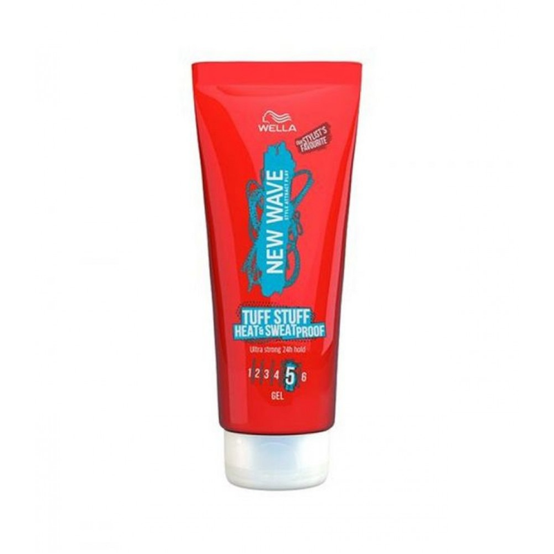 Wella New Wave Tough Stuff Gel, Strong Hold, Heat & Sweat Resistant, 200ml