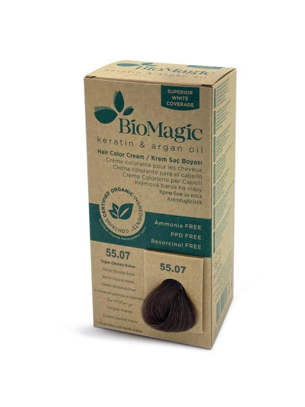 BioMagic Hair Color Cream Keratin Argan Oil - Intense Chocolate Brown 55.07