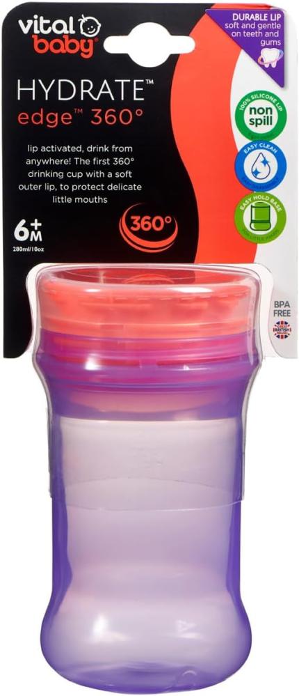 Munchkin Non Spill Cup 360 Degree Soft Rim Hydrate Edg Vital Baby Purple