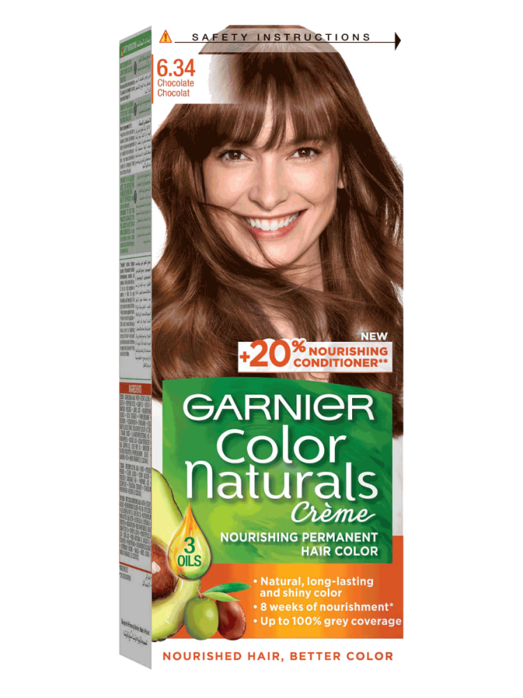 Chocolate Brown Hair Dye 6.34 Color Naturals 100ml Garnier