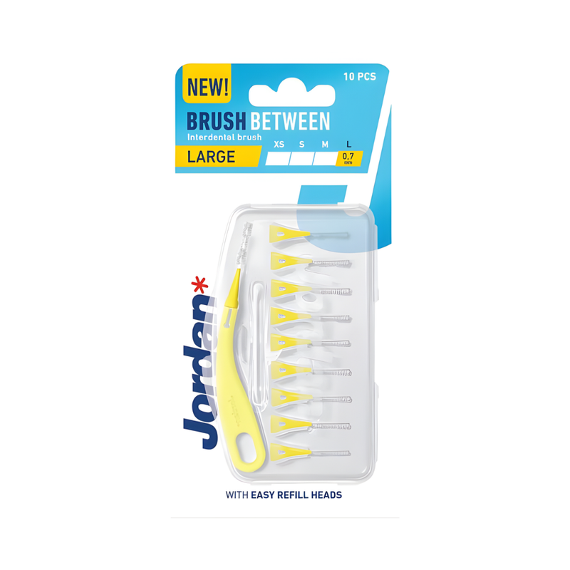 Jordan Interdental Brush 0.7mm, 10 Count for Plaque Removal