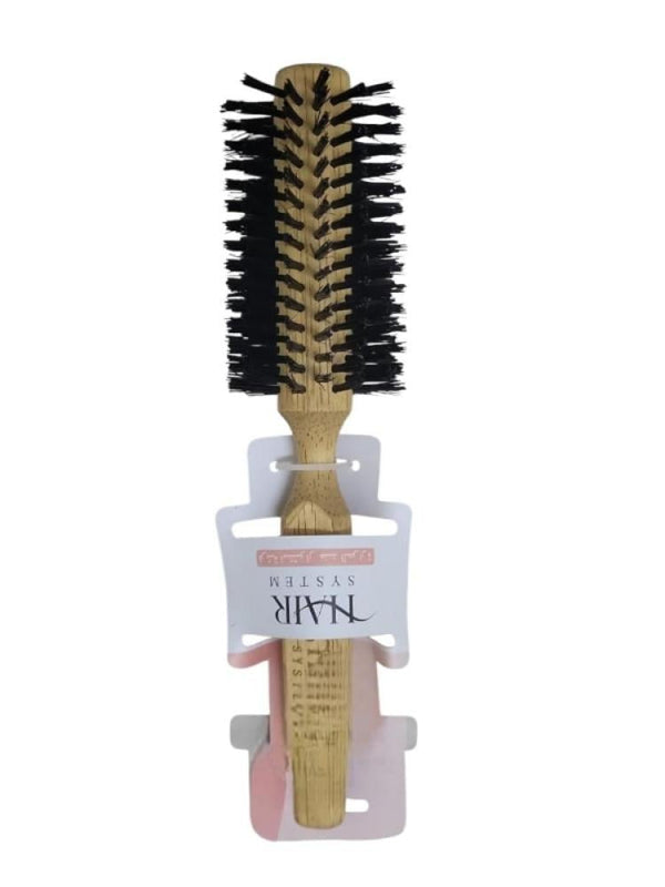 Hair System 23mm Round Wooden Hair Dryer Brush for Volume and Smoothing