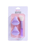 Beauty System Makeup Sponge and Brush Set 4 Pieces Assorted Colors