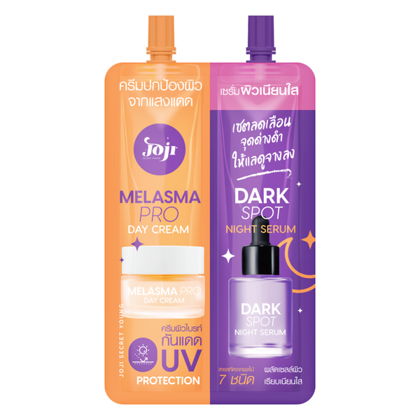 Best Skincare Set Brightening Night Serum & Anti-Melasma Day Cream Joji 2-Piece