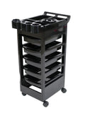 Salon System 5-Drawer Tool Trolley - Black, Mobile