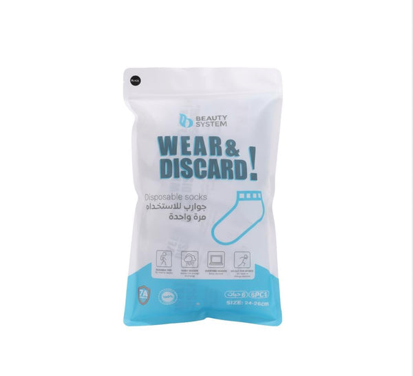 Beauty System Disposable Black Socks - 6 Pack