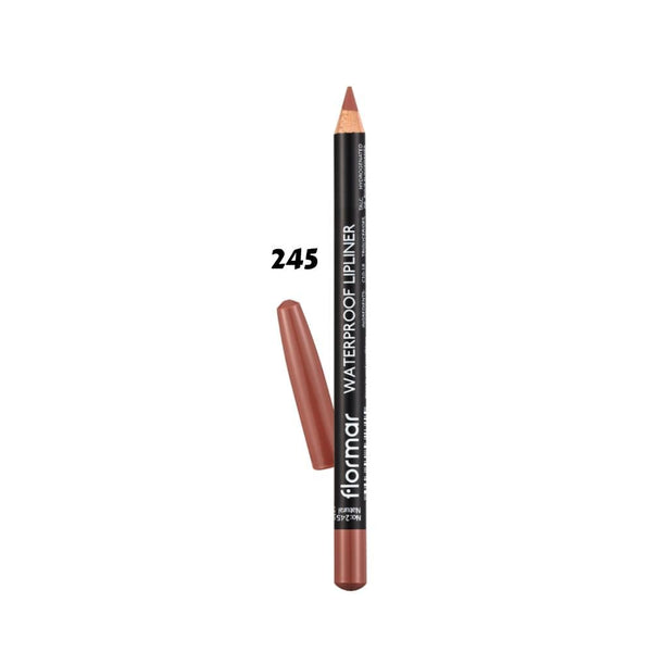 Flormar Waterproof Lip Liner, 245 Natural, Long-Lasting Definition