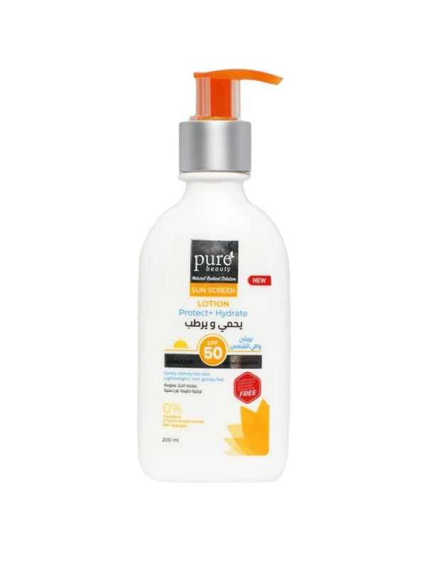 Top Rated Sunscreen Lotion SPF50 Hydrating Sensitive Skin Pure Beauty 200ml