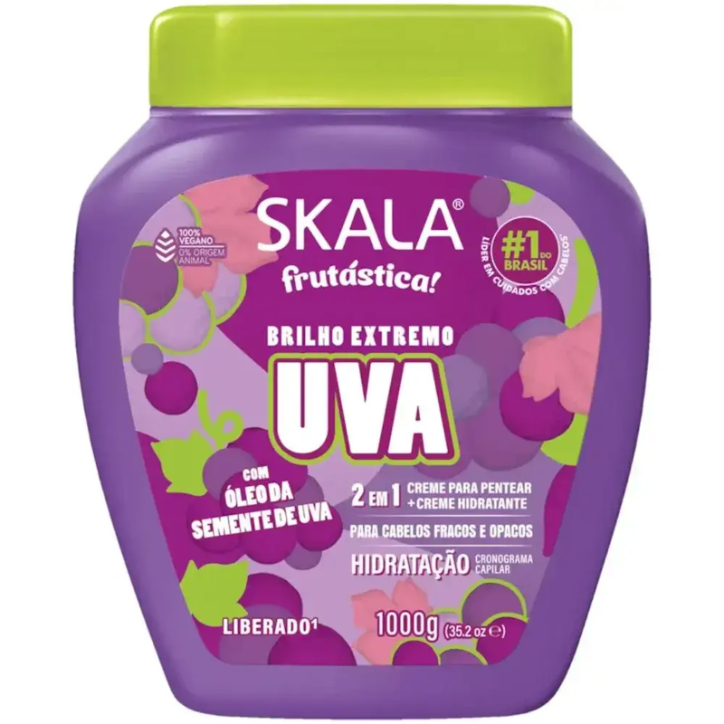 Hair Cream Mask Grape 2-in-1 Leave-In Elasticity Repair Skala Frutastica 1000g