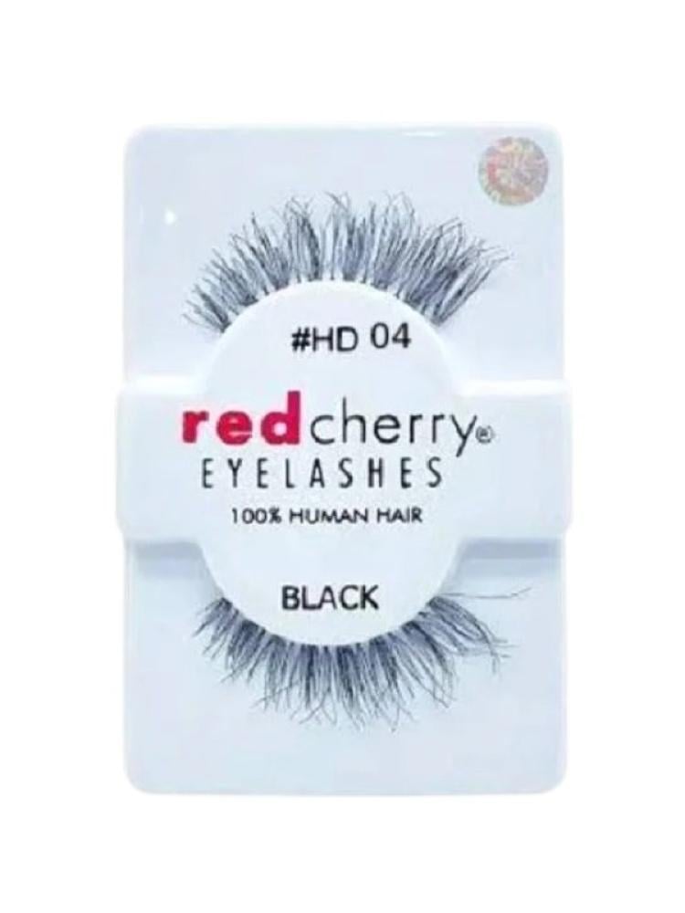 Natural Looking False Eyelashes HD Interlocking Fibers Red Cherry 1 Pair