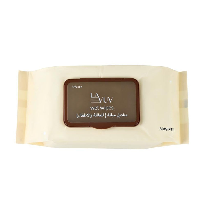 Lavuv Family & Baby Unscented Wet Wipes, Gentle Cleansing, 80 Count