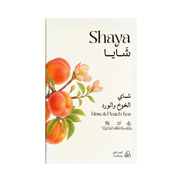 Peach and Rose Tea Bags Natural Fruit Infusion 20 Bags Shaya