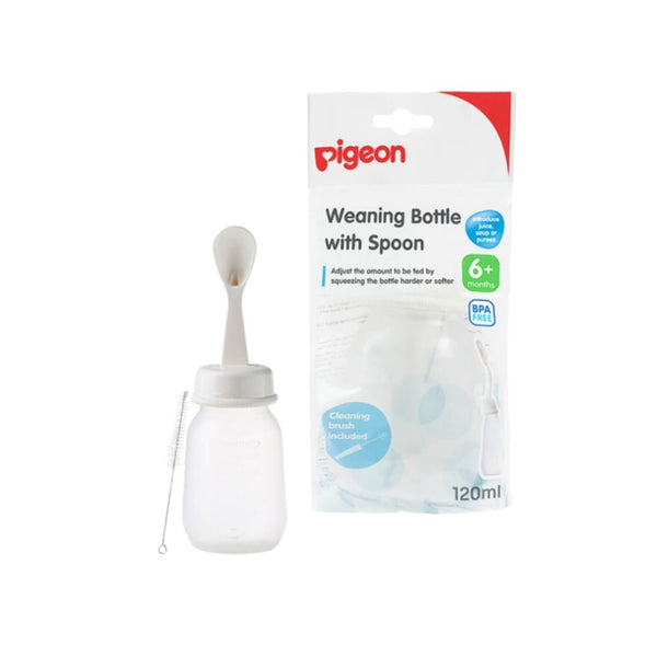 Pigeon Weaning Bottle with Spoon 120ml 6 Months+ Easy Grip